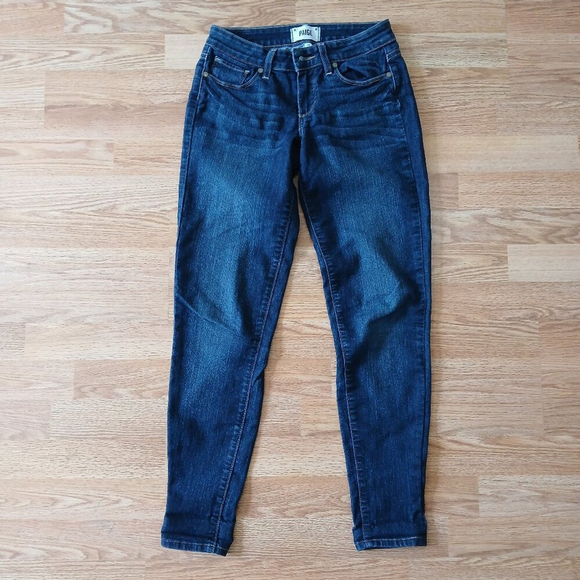 Paige Kylie Cropped Jeans Blue Dark Wash Size 24 - Picture 3 of 9